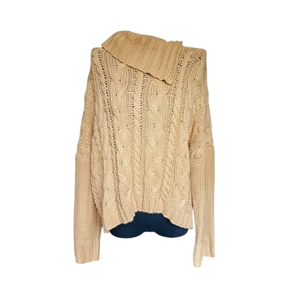 Maverick The Collection Sweaters - Maverick The Collection Tan Cable Knit Sweater